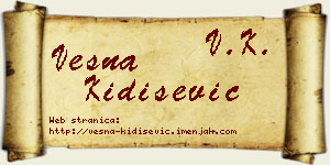 Vesna Kidišević vizit kartica